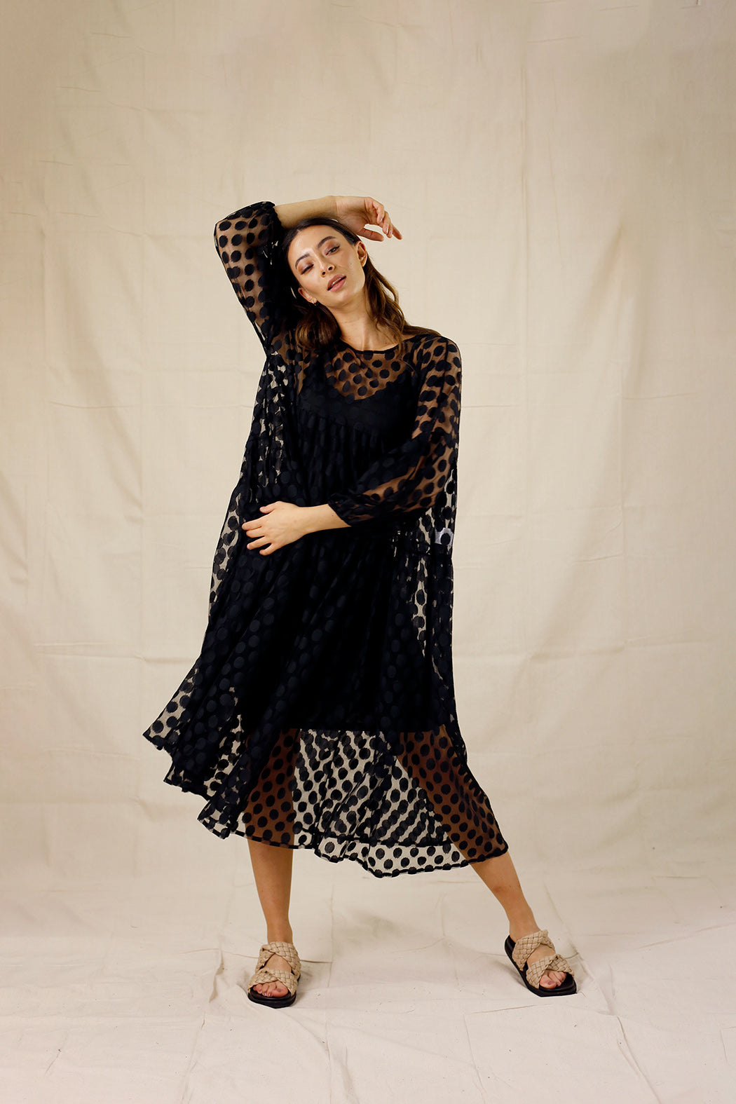 Coinspot Tiered Mesh Dress