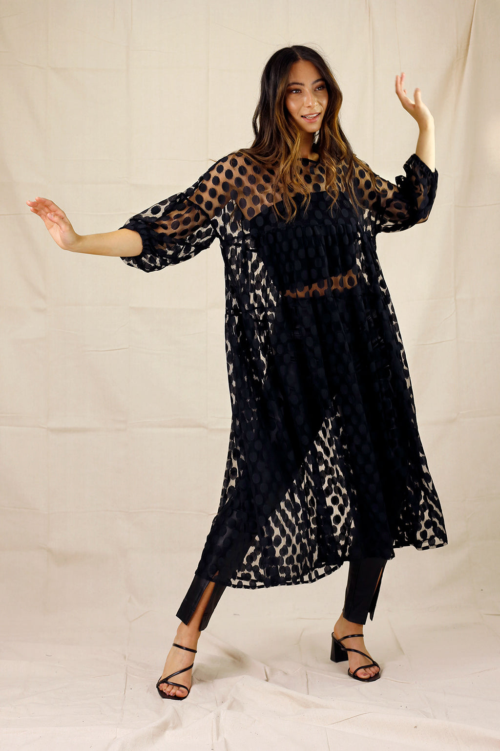 Coinspot Tiered Mesh Dress