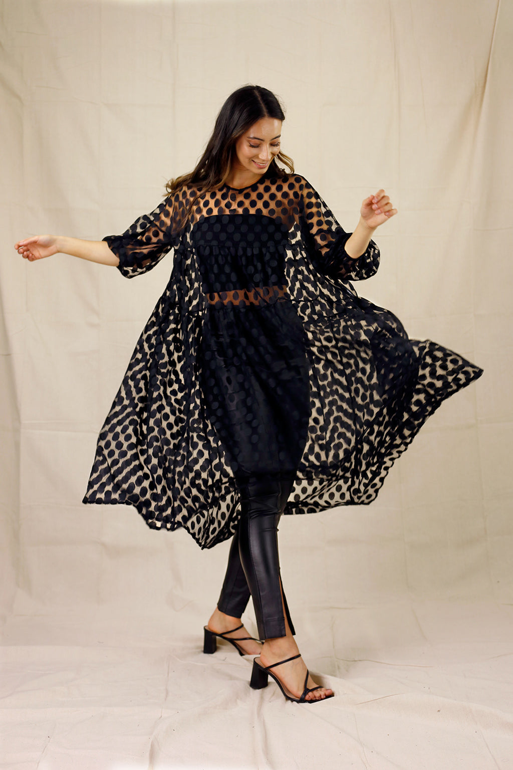 Coinspot Tiered Mesh Dress