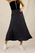 Silver Lurex Pleat Skirt - SALE