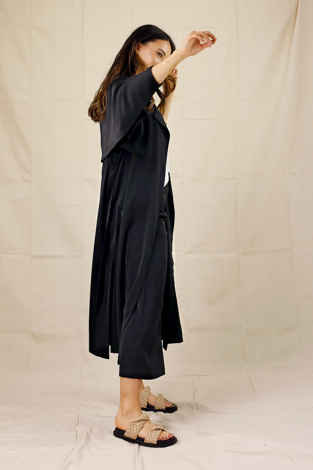 Black Soft Touch Trench - SALE