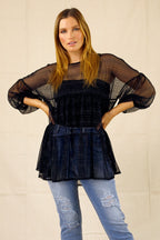 Stripe Tiered Mesh Top - SALE