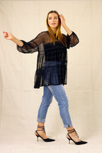 Stripe Tiered Mesh Top - SALE