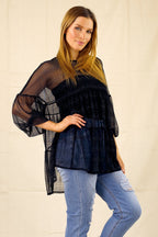 Stripe Tiered Mesh Top - SALE