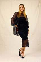Stripe Ruched Mesh Skirt -SALE