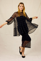 Stripe Ruched Mesh Skirt -SALE