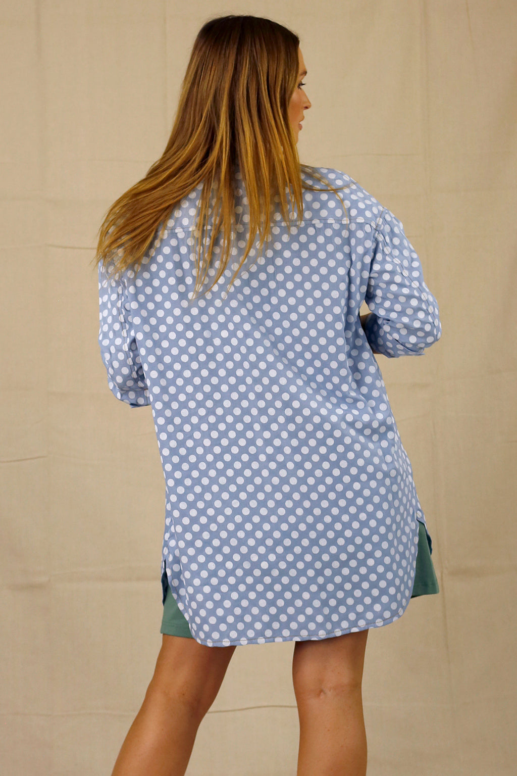 White Spot Chambray Shacket - SALE