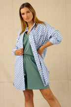 White Spot Chambray Shacket - SALE