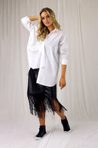 White Cotton Blake Shirt - SALE