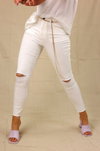 White Slice Slim Leg Jean - FINAL SALE