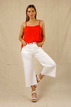 White Denim Flare Culottes - SALE