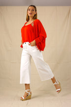 White Denim Flare Culottes - SALE