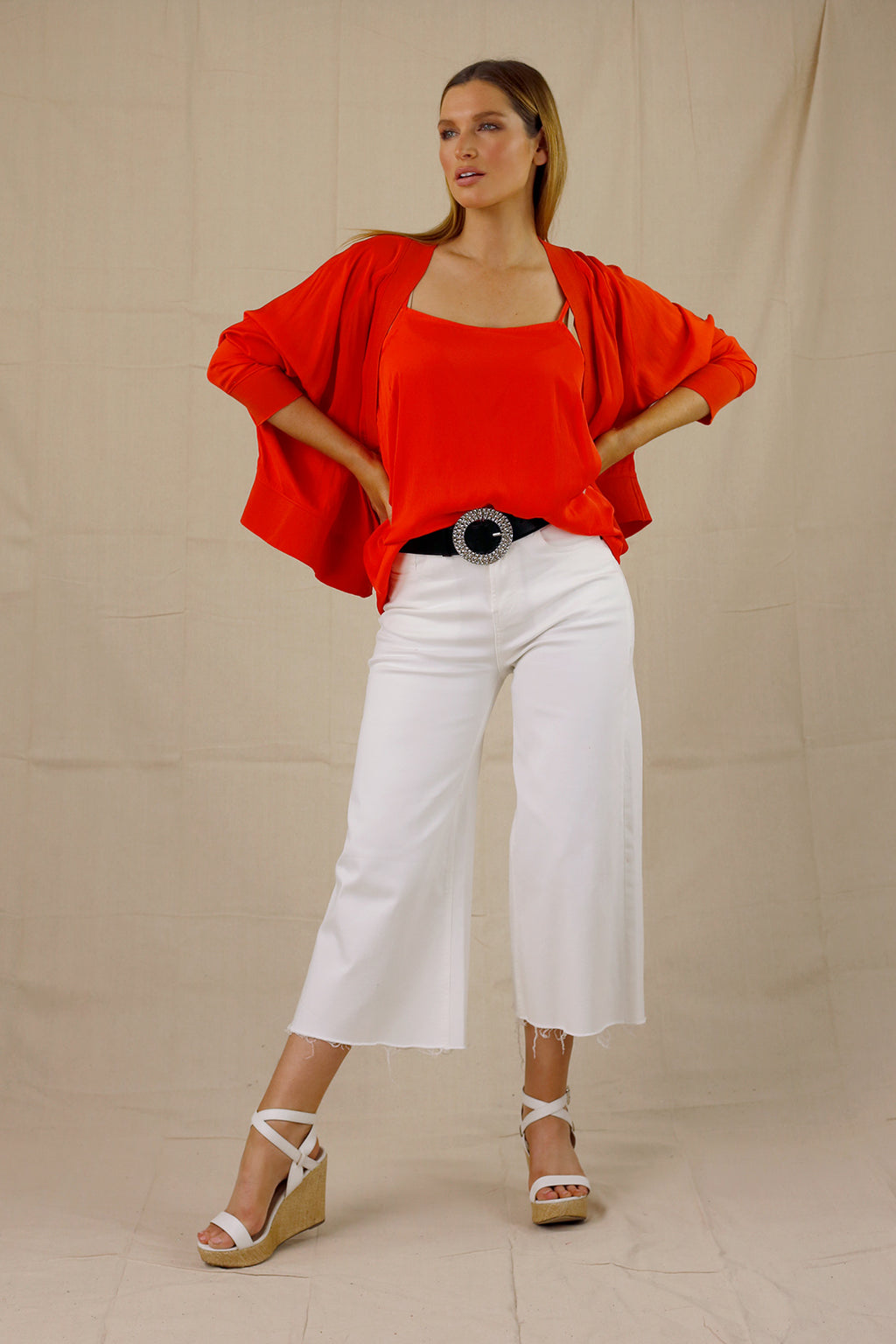 White Denim Flare Culottes - SALE