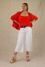 White Denim Flare Culottes - SALE