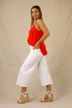 White Denim Flare Culottes - SALE
