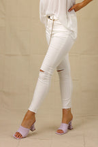 White Slice Slim Leg Jean - FINAL SALE