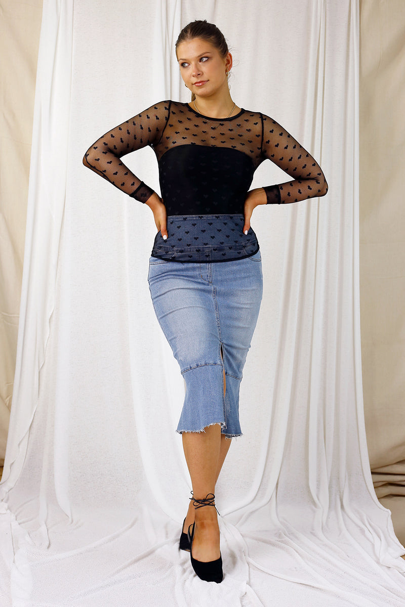 Hearts Cool Mesh Top - SALE