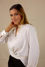 White Lurex Zhuzh Shirt - SALE
