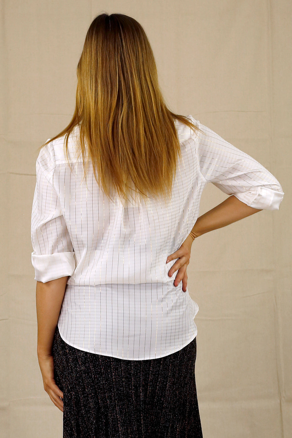 White Lurex Zhuzh Shirt - SALE