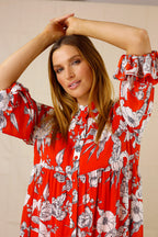 Orange Floral Nano Shirt Dress - SALE