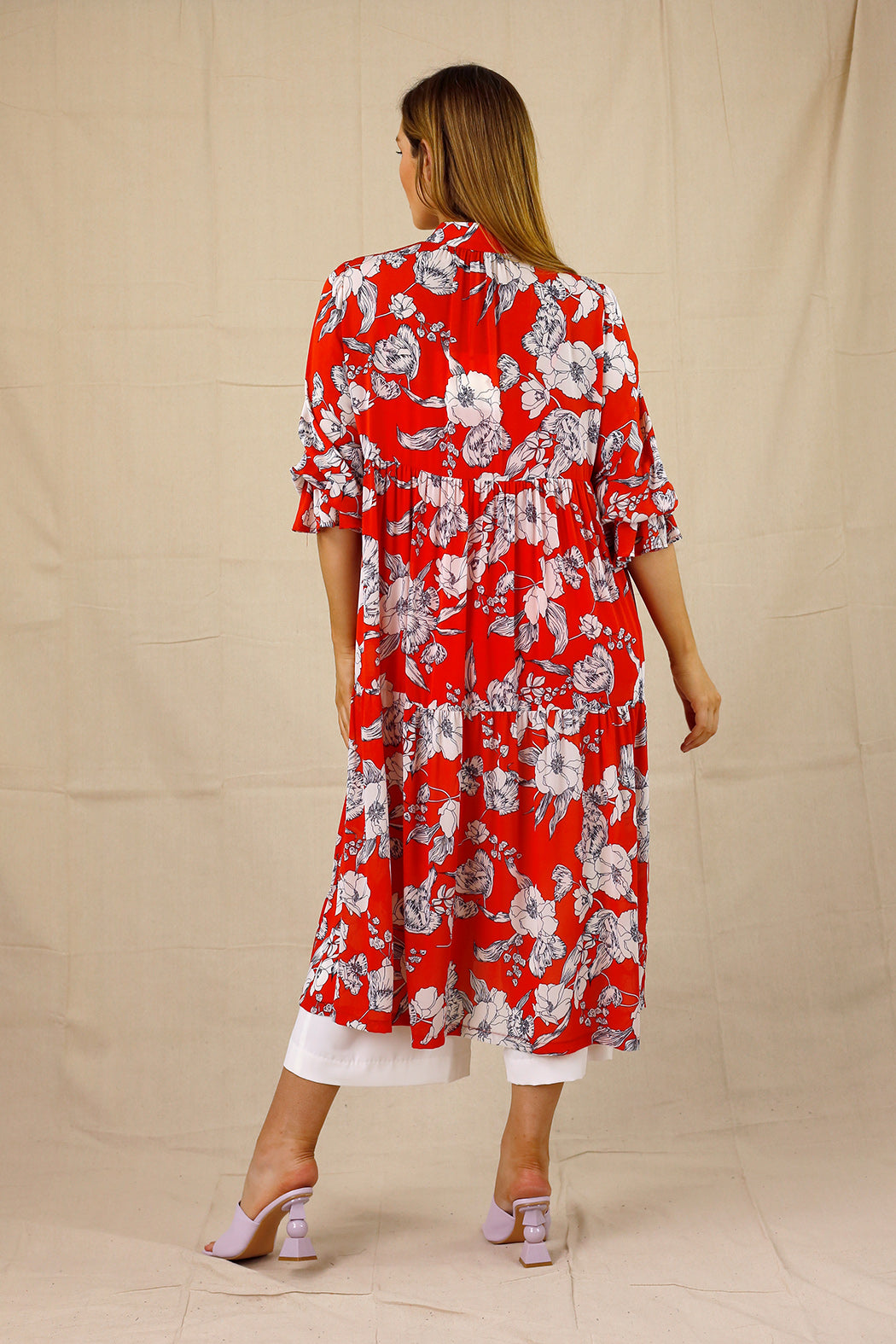 Orange Floral Nano Shirt Dress - SALE
