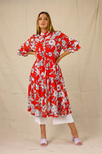 Orange Floral Nano Shirt Dress - SALE