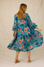 Green Floral Nano Shirt Dress - SALE