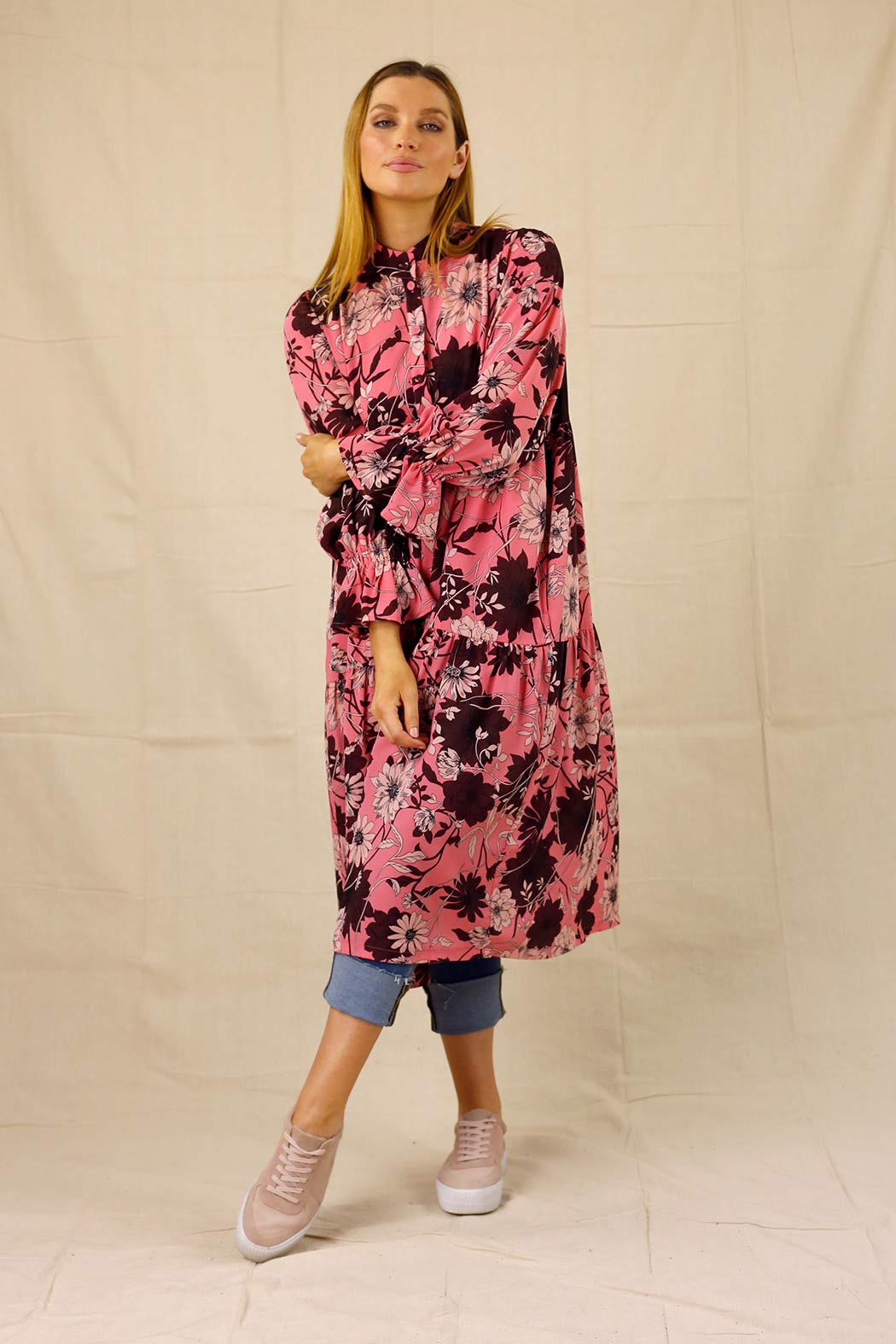 Pink Floral Nano Shirt Dress - SALE