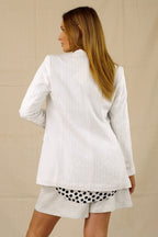 White Pinstripe Santo Blazer - SALE