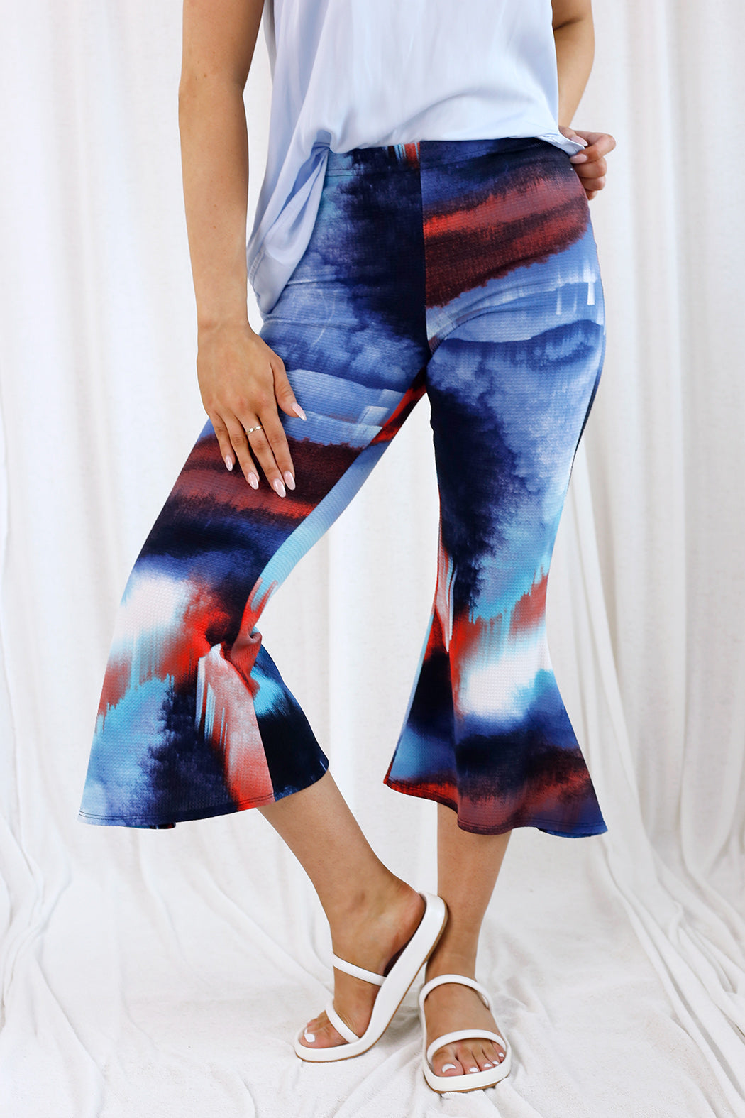Ocean Print Crop Flare Pant - SALE