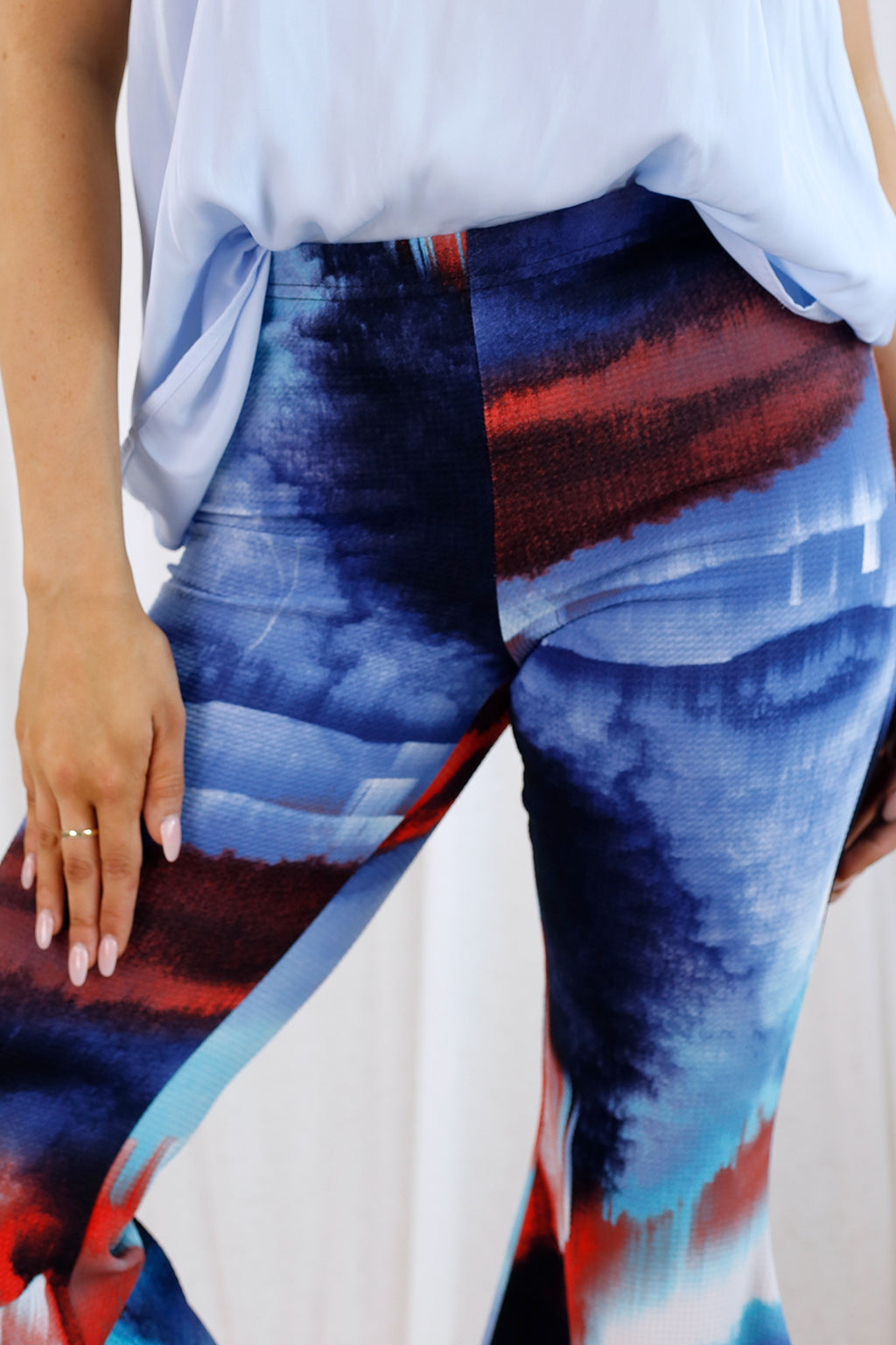 Ocean Print Crop Flare Pant - SALE