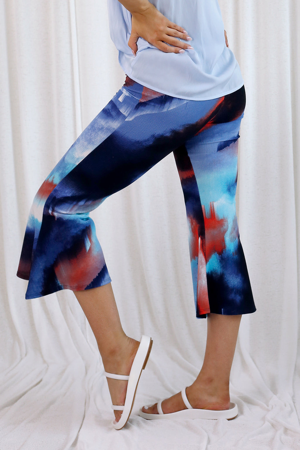 Ocean Print Crop Flare Pant - SALE