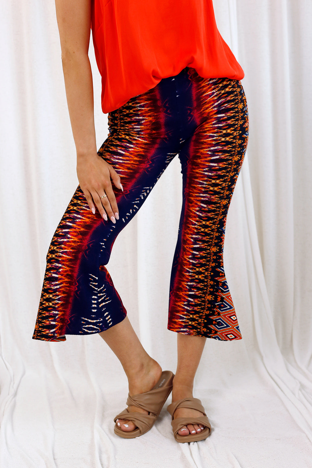 Mexico Print Crop Flare Pant - SALE