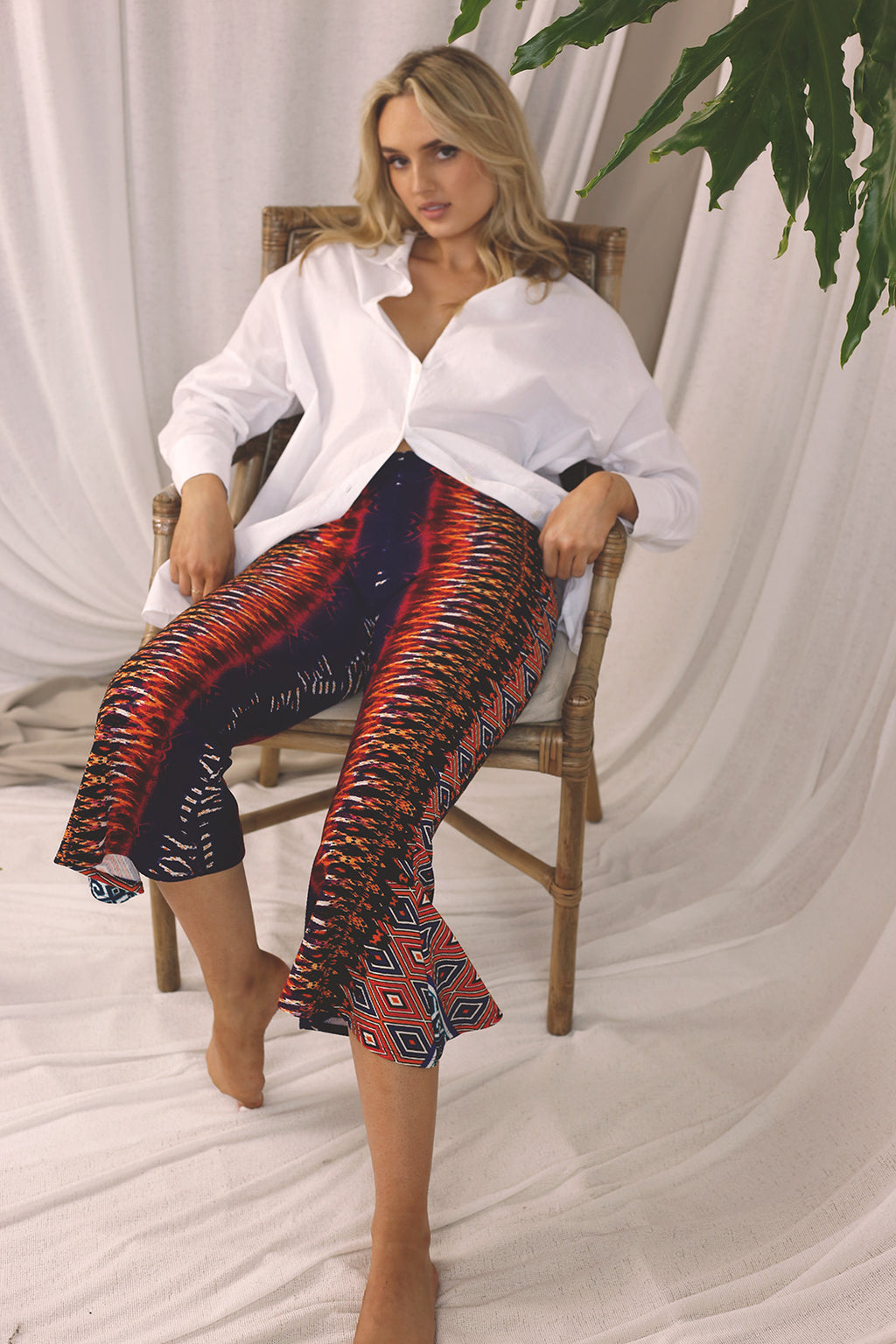 Mexico Print Crop Flare Pant - SALE