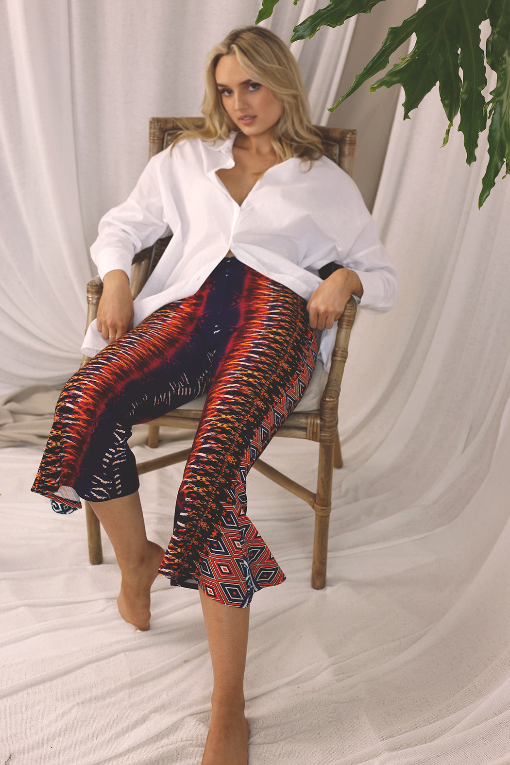 Mexico Print Crop Flare Pant - SALE