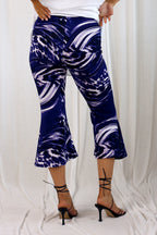 Purple Print Crop Flare Pant - SALE