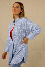 White Animal Chambray Shacket - SALE