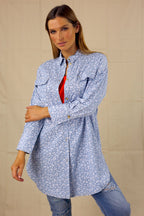 White Animal Chambray Shacket - SALE