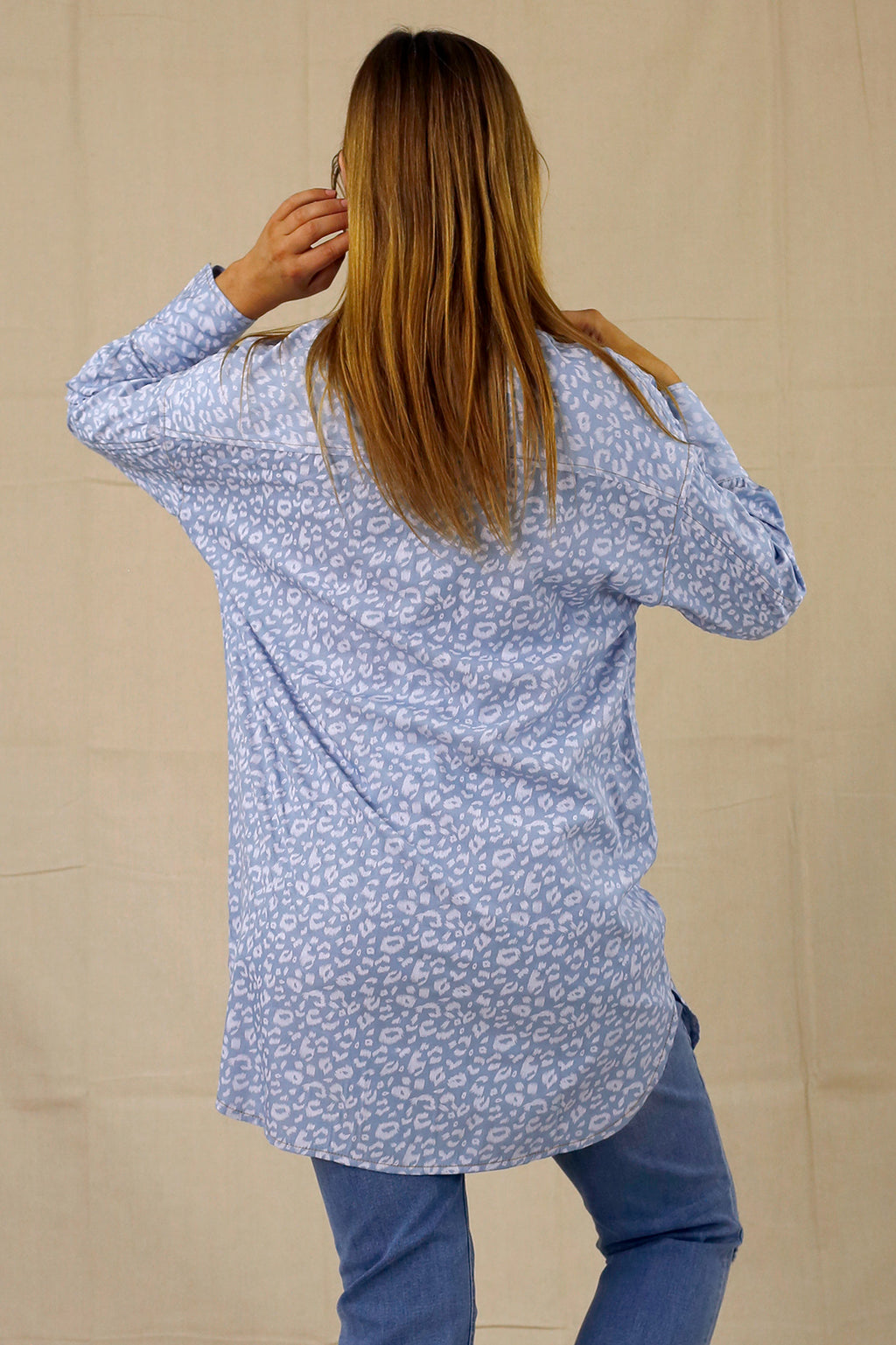 White Animal Chambray Shacket - SALE