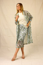 Green Mesh Maxi Cardi - SALE