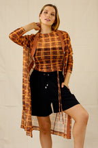 Orange Mesh Maxi Cardi - SALE