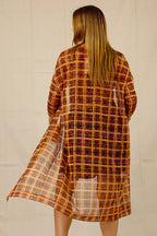 Orange Mesh Maxi Cardi - SALE