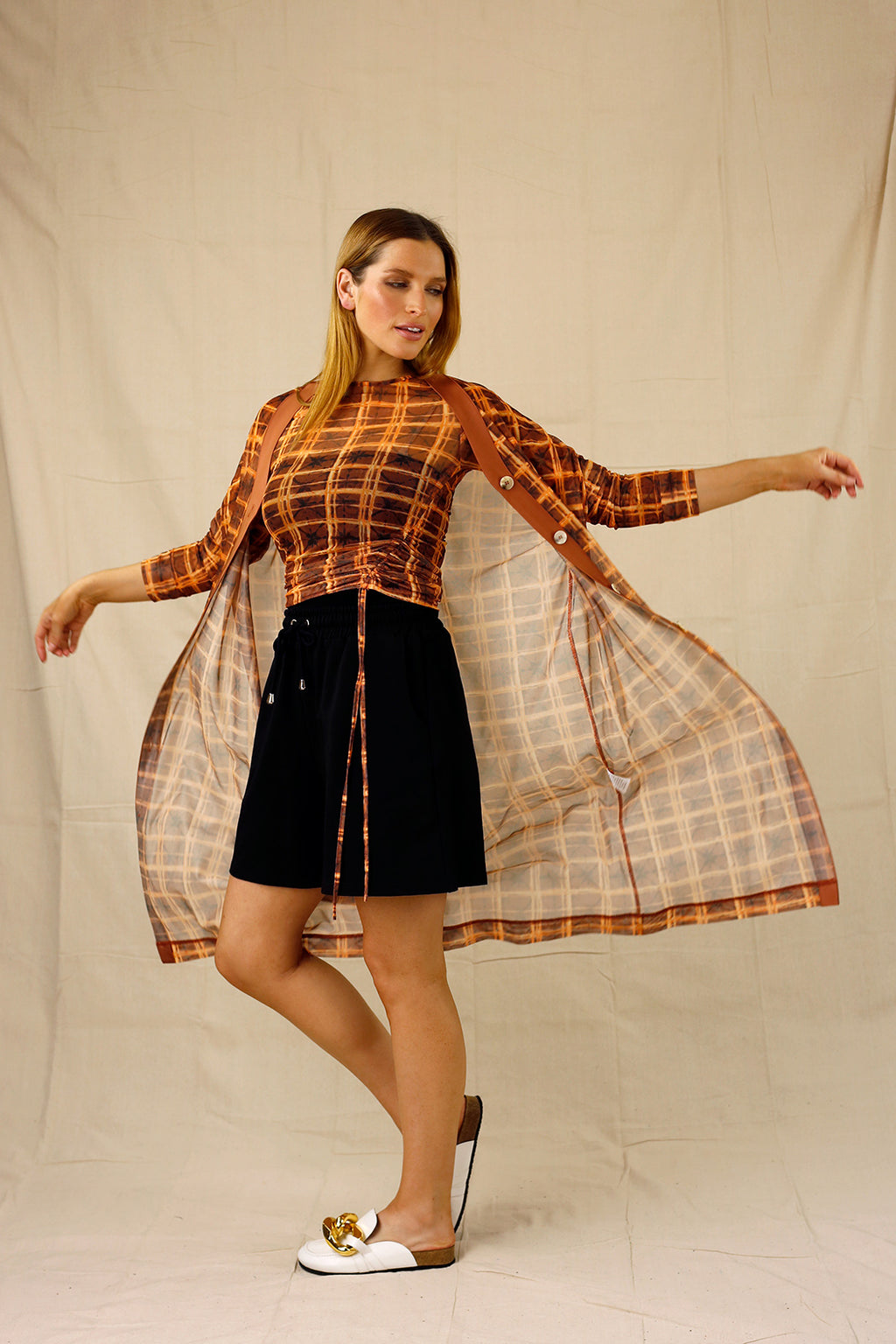 Orange Mesh Maxi Cardi - SALE