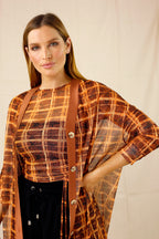 Orange Mesh Maxi Cardi - SALE