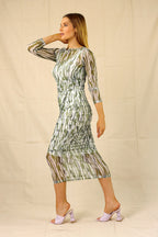 Green Ruched Mesh Skirt - SALE