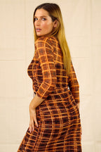 Orange Mesh Drawstring Top - SALE