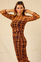Orange Mesh Drawstring Top - SALE