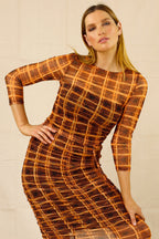 Orange Mesh Drawstring Top - SALE