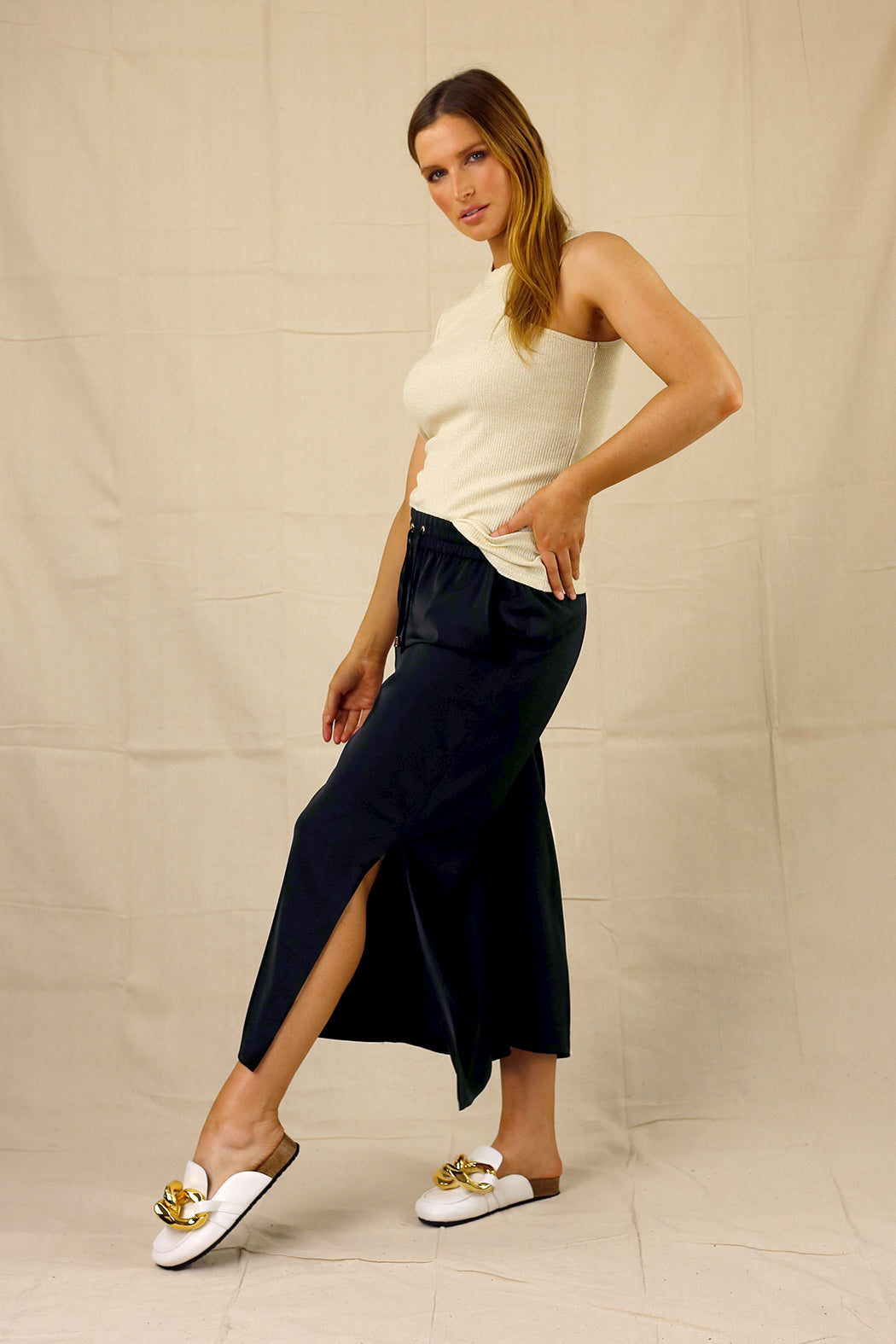 Black Soft Touch Split Culotte - SALE