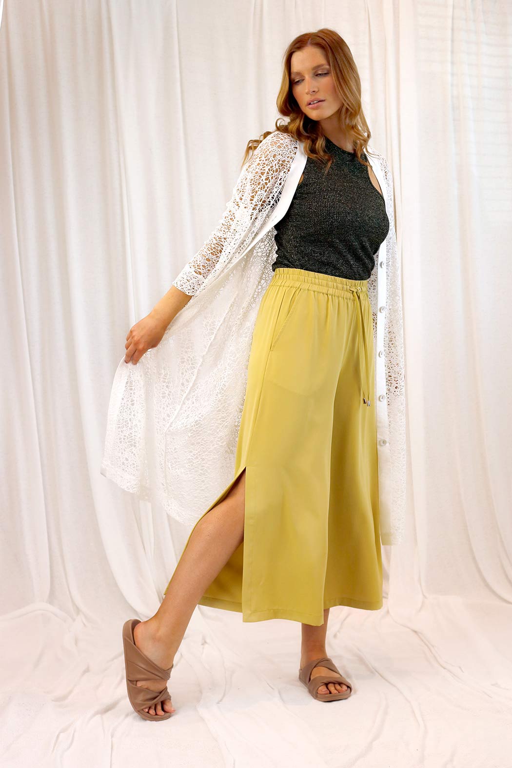 Chartreuse Soft Touch Split Culotte - SALE